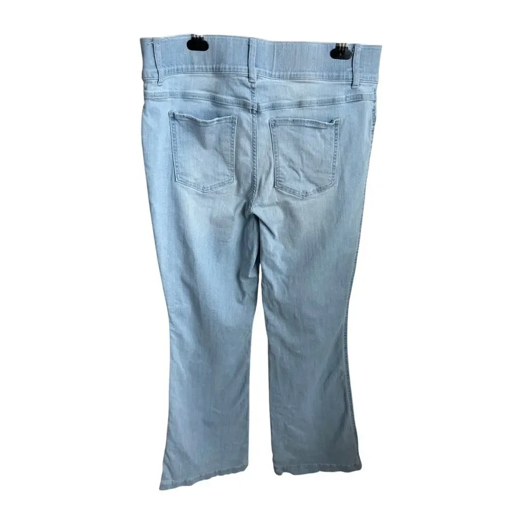 Spanx High Waisted Flare Denim Jegging Retro Light Wash Women's Plus Size 1X